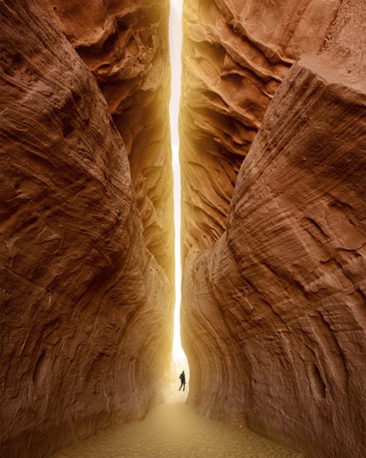 16. Tunnel of light in Petra, Jordan